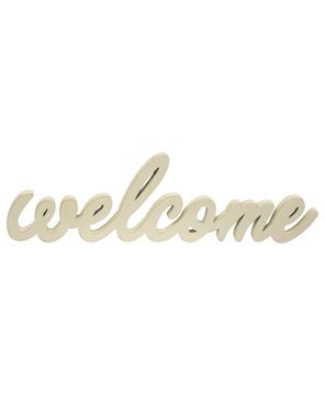 Picture of Hanging Ivory Script Welcome Sign