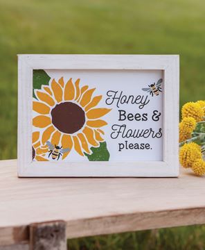 Picture of Honey Bees & Flowers Please Frame