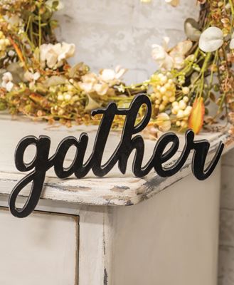 Picture of Hanging Black Script Gather Sign
