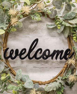 Picture of Hanging Black Script Welcome Sign