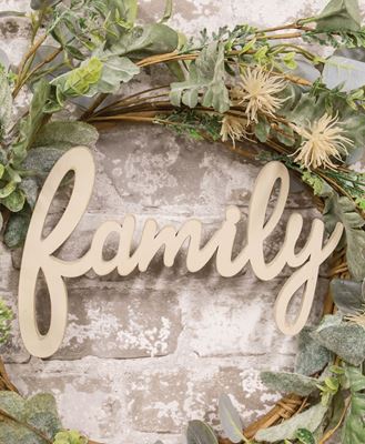Picture of Hanging Ivory Script Family Sign