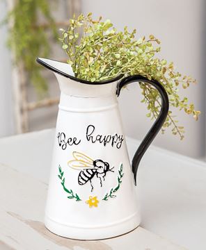Picture of Bee Happy Enamel Pitcher