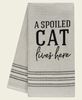 Picture of A Spoiled Cat Lives Here Dish Towel