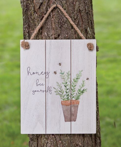 Picture of Honey Bee Yourself Distressed Shiplap Sign