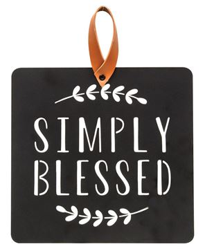 Picture of Simply Blessed Black Metal Cutout Plaque