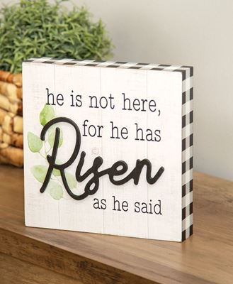 Picture of He Is Risen Box Sign