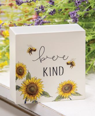 Picture of Bee Kind Sunflower Box Sign