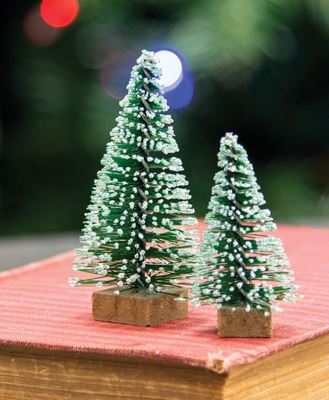 Picture of Mini Frosty Bottle Brush Trees, 12/Set