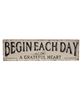 Picture of Begin Each Day with A Grateful Heart Distressed Wood Sign
