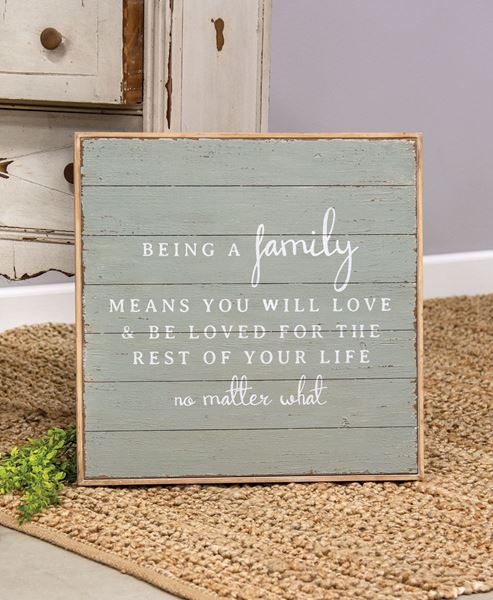 Picture of Being a Family Distressed Shiplap Sign