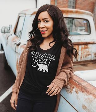 Picture of Mama Bear T-Shirt, Heather Black