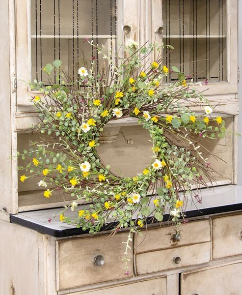 Picture of Yellow Wildflowers Wreath, 22"
