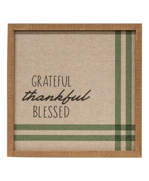 Picture of Grateful Thankful Blessed Feed Sack Frame