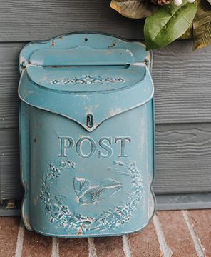 Picture of Rustic Blue Post Box