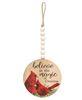 Picture of Christmas Cardinal Round Beaded Ornament, 2 Asstd.