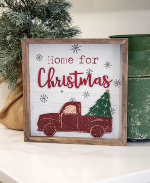 Picture of Home For Christmas Distressed Wooden Frame Sign