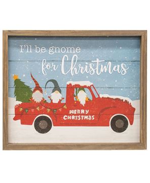 Picture of I'll Be Gnome For Christmas Slat Frame