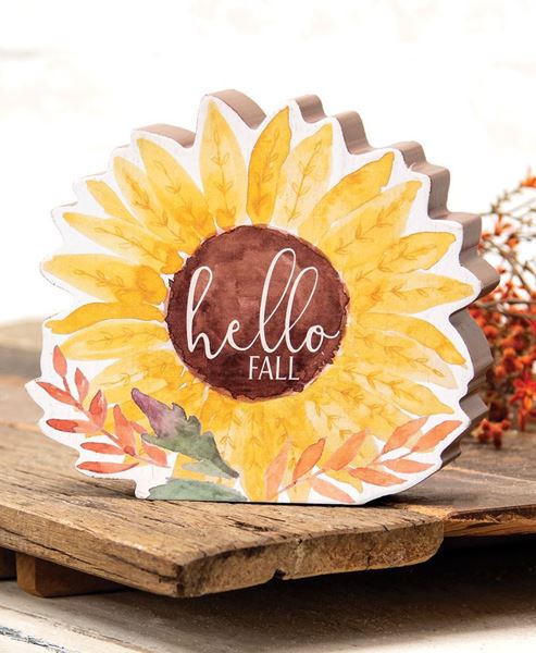 Picture of Hello Fall Chunky Watercolor Sunflower Sitter