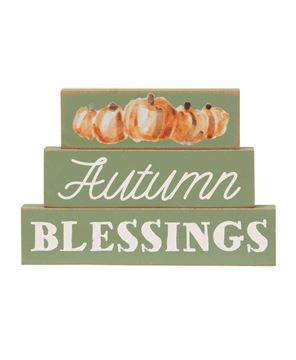 Picture of Autumn Blessings Pumpkin Stacked Blocks, 3/Set