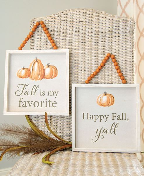 Picture of Happy Fall Y'all Beaded Sign, 2 Asstd.