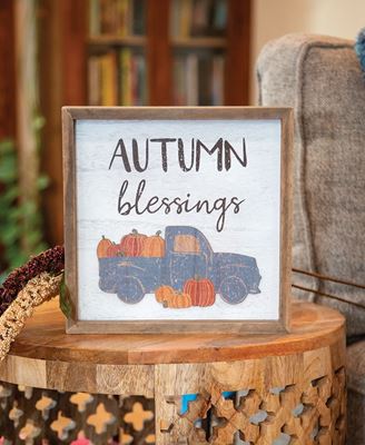 Picture of Autumn Blessings Pumpkin Truck Distressed Frame