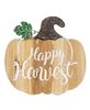 Picture of Happy Harvest Engraved Wooden Pumpkin Sign w/Easel Back