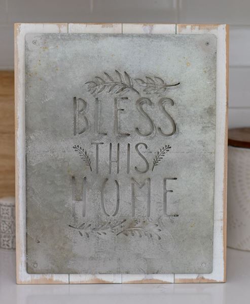 Picture of Bless This Home Vintage Metal Cutout Sign