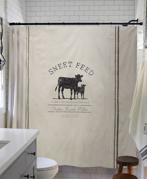Sweet Feed Farmhouse Shower Curtain, Farmhouse Shower Curtain