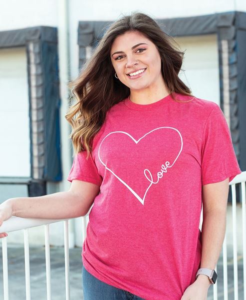 Picture of Love Heart T-Shirt, Heather Red XXL