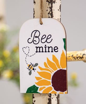 Picture of Bee Mine Sunflower & Bee Wooden Tag
