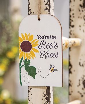 Picture of You're the Bee's Knees Sunflower & Bee Wooden Tag