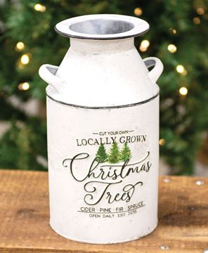 Picture of Locally Grown Christmas Trees Distressed Metal Milk Can