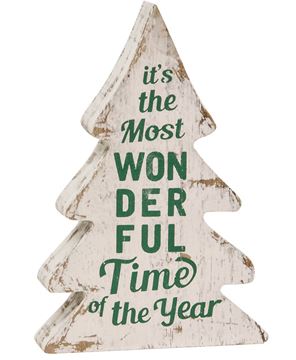 Picture of Wonderful Time of Year Distressed Wooden Trees, 3/Set