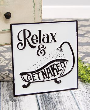 Picture of Relax & Get Naked Enamel Sign