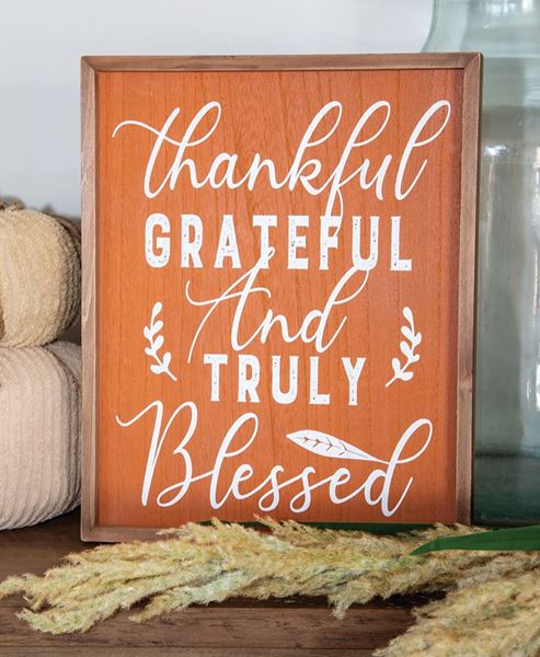 Col House Designs - Wholesale| Thankful Grateful and Truly Blessed Frame