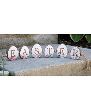 Picture of Easter Egg Floral Wood Standing Sign