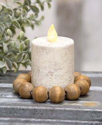 Picture of Wooden Round Bead Candle Ring