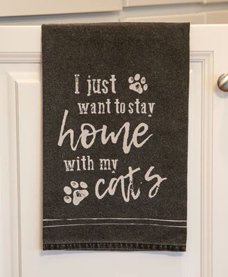 Picture of I Just Want To Stay Home With My Cats Dish Towel