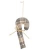 Picture of Christmas Plaid Fabric Candy Cane Ornaments, 3 Asstd.