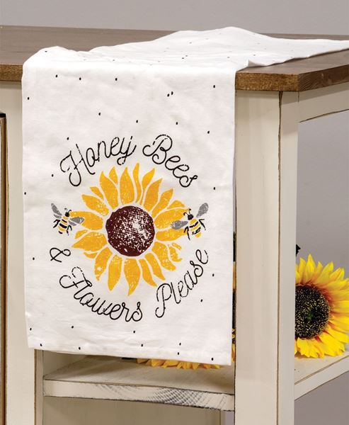 Picture of Honey Bees & Flowers Please Dish Towel