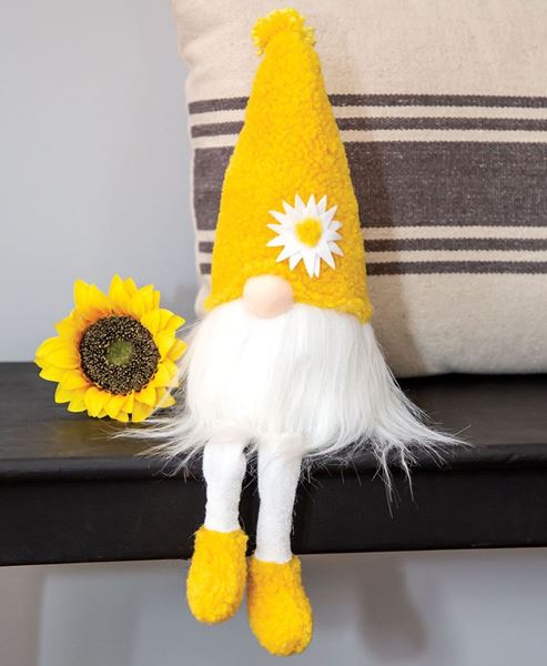 Picture of Fuzzy Yellow Flower Gnome w/Dangle Legs