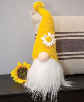 Picture of Fuzzy Yellow Flower Gnome 16"