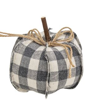 Picture of Gray Check Stuffed Pumpkin 4.75"