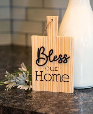 Picture of Bless Our Home Natural Cutting Board Ornament