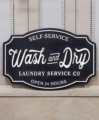 Picture of Self Service Wash and Dry Laundry Farmhouse Metal Sign