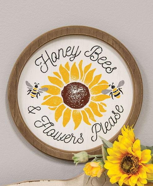 Picture of Honey Bees & Flowers Please Sunflower Circle Frame