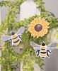 Picture of Bees & Sunflower Wooden Ornaments, 3/Set