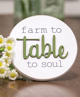 Picture of Farm to Table to Soul Round Easel Sign