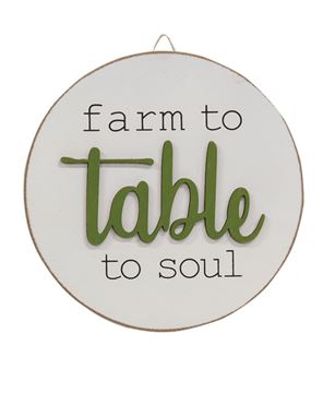 Picture of Farm to Table to Soul Round Easel Sign