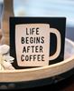 Picture of Life Begins After Coffee Square Block